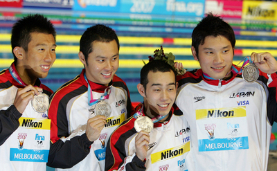 ＜第12回世界水泳選手権＞競泳、日本 男子4x100メートルメドレーリレーで銀メダルを獲得 - オーストラリア