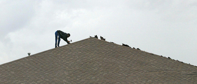 助けてお巡りさん！屋根で泥棒立ち往生