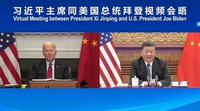 習主席、バイデン米大統領と初のオンライン会談