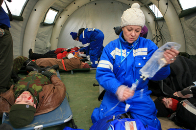 フィンランドで旅客機墜落想定の救助訓練