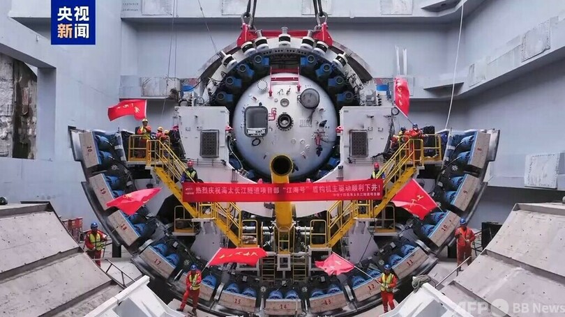 中国最大径シールド機の「心臓部」 坑内での組み立てに成功