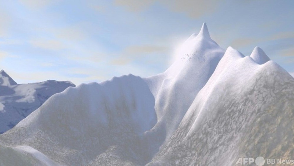字幕：ビデオグラフィック「氷冠の融解」