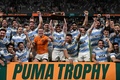 ラグビー南半球4か国対抗戦、ザ・ラグビーチャンピオンシップ第2節、オーストラリア対アルゼンチン。勝利を喜ぶアルゼンチンの選手（2023年7月15日撮影）。(c)Saeed KHAN / AFP