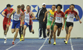 第12回世界陸上ベルリン大会、男子4×100メートル予選に臨む日本（右）。（2009年8月21日撮影）(c)AFP/OLIVIER MORIN