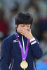 ロンドン五輪は8日、エクセル（ExCeL London）でレスリング・フリースタイル女子48キロ級決勝が行われ、小原日登美（Hitomi Obara）はアゼルバイジャンのマリア・スタドニク（Mariya Stadnyk）を下し、金メダルを獲得した。

表彰式で涙を流す小原日登美（2012年8月8日撮影）。(c)AFP/YURI CORTEZ