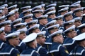 ロシア・モスクワの赤の広場で、77回目の第2次世界大戦対ドイツ戦勝記念日の軍事パレードに参加したロシア兵ら（2022年5月9日撮影）。(c)Kirill KUDRYAVTSEV / AFP