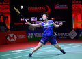 バドミントン、インドネシア・マスターズ、女子シングルス準決勝。リターンを打つ山口茜（2021年11月20日撮影）。(c)AFP PHOTO / Badminton Association of Indonesia