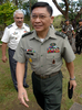 グロリア・アロヨ（Gloria Arroyo）政権に対するクーデター計画の首謀者とされるダニロ・リム（Danilo Lim）元陸軍准将（2006年12月14日撮影）。(c)AFP/Jay DIRECTO