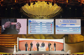 組み合わせ抽選会のもよう。(c)AFP/ALEXANDER JOE