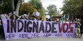 スペインの首都マドリード（Madrid）で行われた「Indignados（怒れる者たち）」デモの参加者ら（2012年9月25日撮影）。(c)AFP/PIERRE-PHILIPPE MARCOU