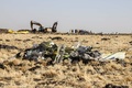 エチオピア・ビショフトゥ付近のエチオピア航空機墜落現場で見つかった同機の残骸（2019年3月11日撮影）。(c)Michael TEWELDE / AFP
