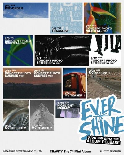 CRAVITY、26日にアルバム「EVERSHINE」でカムバック始動