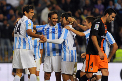 マラガ、バレンシアに快勝し4位浮上