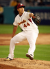 第2回ワールド・ベースボール・クラシック（%%2009 World Baseball Classic%%）2次ラウンド2組1位決定戦、米国戦に5番手で登板し、1回を1安打無失点に抑えたベネズエラのオーバー・モレノ（%%Orber Moreno%%）。（2009年3月18日撮影）(c)AFP/Getty Images/Doug Benc
