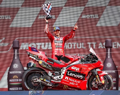 バニャイアがオランダGP3連覇、総合首位マルティンに肉薄