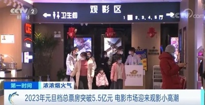 正月の映画興行収入は5.5億元を突破 中国