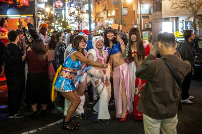 Halloween celebration in Tokyo gay district