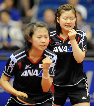 平野／福原組 女子ダブルスで準々決勝進出、世界卓球
