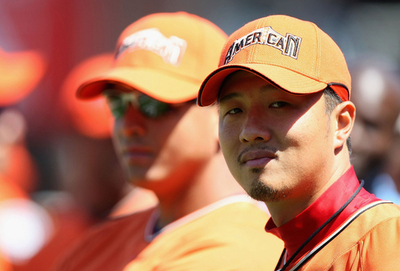 岡島 オールスターゲーム前日の練習に臨む