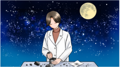 ひとさじのイルメナイトと輝石の混合実験