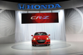 米ミシガン（Michigan）州デトロイト（Detroit）の北米国際自動車ショー（North American International Auto Show）に出品されたホンダのハイブリッドスポーツ「CR-Z」（2010年1月11日撮影）。(c)AFP/Stan HONDA