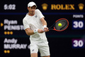 テニス、ウィンブルドン選手権、男子シングルス1回戦。リターンを打つアンディ・マレー（2023年7月4日撮影）。(c)Adrian DENNIS/ AFP