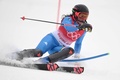 北京冬季五輪、アルペンスキー女子複合。回転の滑走に臨むイタリアのフェデリカ・ブリニョネ（2022年2月17日撮影）。(c) Fabrice COFFRINI / AFP