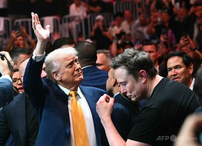トランプ米大統領 マスク氏ら閣僚と総合格闘技UFC観戦