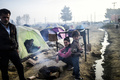 仮設キャンプでの日常生活。(c)AFP/Bulent Kilic