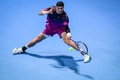 男子テニス、木下グループジャパンオープン、シングルス2回戦。リターンを打つジャック・ドレイパー（2024年9月27日撮影）。(c)Yuichi YAMAZAKI / AFP