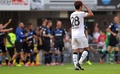 13-14ドイツ・ブンデスリーガ1部第4節、SCパーダーボルン07（SC Paderborn 07）対ハノーバー96（Hannover 96）。試合に敗れ落胆するハノーバー96の清武弘嗣（Hiroshi Kiyotake、2014年9月20日撮影）。(c)AFP/DPA/OLIVER KRATO