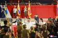 北朝鮮の平壌で、朝鮮戦争の「戦勝記念日」を祝う式典に出席する金正恩総書記（中央）。朝鮮中央通信（KCNA）提供（2022年7月27日撮影、28日公開）。(c)AFP PHOTO/KCNA VIA KNS