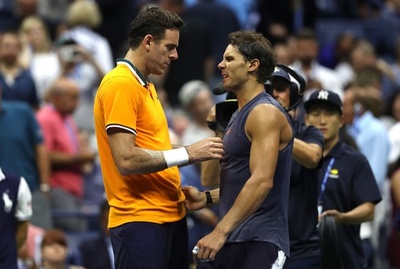 デルポトロが全米OP決勝進出、ナダルが第2セット終了後に棄権