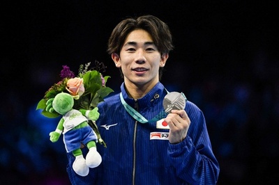 南一輝、ゆかで銀メダル 世界体操