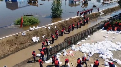 中国で河川17本 警戒水位超える洪水が発生