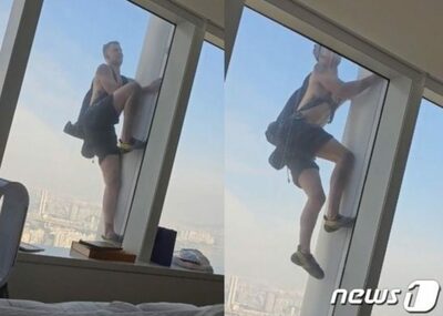 ソウルの超高層ビル、窓の外になんと上半身裸の男性…クライミングの25歳、73階で捕まる