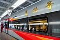 福州南駅に停車するスマート復興号（2023年9月4日撮影）。(c)Xinhua News