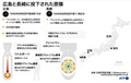 広島と長崎に投下された原爆についてまとめた図解。(c)AFP