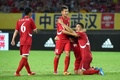サッカー東アジアカップ、北朝鮮対日本。得点を喜ぶ北朝鮮の選手（2015年8月2日撮影）。(c)AFP/WANG ZHAO