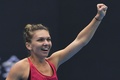 テニス中国オープン、女子シングルス準決勝。勝利を喜ぶシモナ・ハレプ（2017年10月7日撮影）。(c)AFP/GREG BAKER