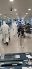 上海浦東空港の検疫官（2020年3月15日撮影、提供写真）。(c)/CNS