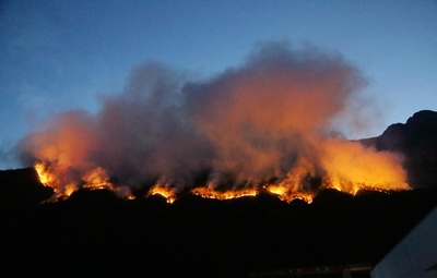 四川の山火事、冕寧県で65ヘクタール焼く