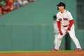 23MLB、ボストン・レッドソックス対シンシナティ・レッズ。8回に二塁打で出塁したボストン・レッドソックスの吉田正尚（2023年5月31日撮影）。(c)Maddie Meyer/Getty Images/AFP