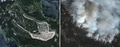 ロシア西部トベリ州トロペツの武器庫を捉えた衛星写真。ウクライナの無人機攻撃を受ける前（2024年9月7日撮影）と攻撃を受けた後（2024年9月18日撮影）。(c))AFP PHOTO /Satellite image @2024 Maxar Technologies