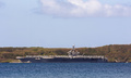 米領グアム島・アプラ港のグアム海軍基地に停泊する米海軍の原子力空母「セオドア・ルーズベルト」（2020年4月10日撮影）。(c)Tony AZIOS / AFP