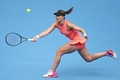 テニス、中国オープン、女子シングルス準決勝。リターンを打つパウラ・バドサ（2024年10月5日撮影）。(c)GREG BAKER / AFP