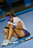 全豪オープンテニス（Australian Open Tennis Tournament 2013）は26日、女子シングルス決勝が行われ、大会第6シードの李娜（Na Li、ナ・リー、中国）は6-4、4-6、3-6で第1シードのビクトリア・アザレンカ（Victoria Azarenka、ベラルーシ）に敗れた。

負傷し顔をゆがめる李娜（2013年1月26日撮影）。(c)AFP/PAUL CROCK