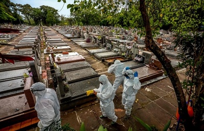 ブラジルの4月のコロナ死者数、月間最多を更新