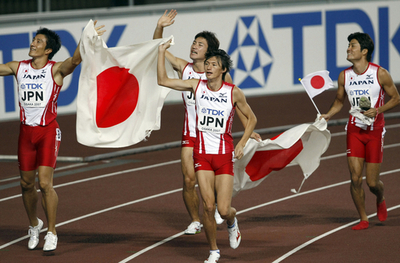 日本 日本新記録で男子4x100メートルリレー5位入賞