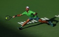 テニス、BNPパリバ・オープン、男子シングルス2回戦。リターンを打つノバク・ジョコビッチ（2024年3月9日撮影）。(c)Clive Brunskill/Getty Images/AFP